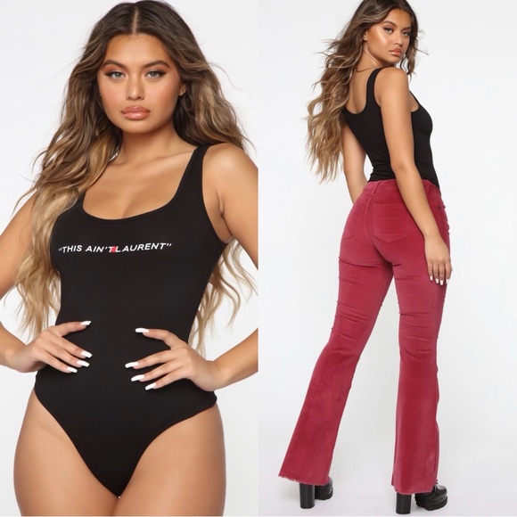 Fashion Nova Tops - Fashion Nova Black This Ain’t What You Think Bodysuit Size XS